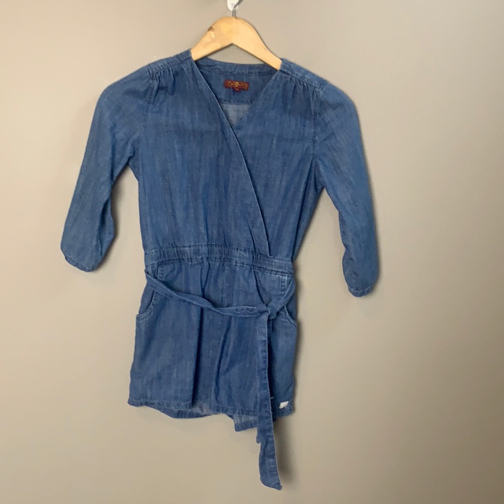 7 For All Mankind Blue Denim Romper
